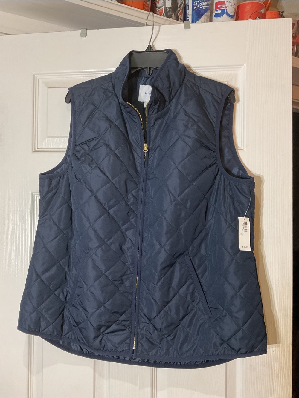 NWT Old Navy Quilted Navy Blue Zip Vest